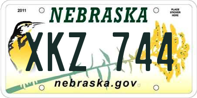 NE license plate XKZ744