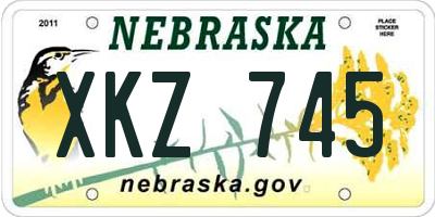 NE license plate XKZ745