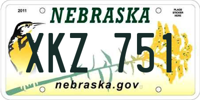 NE license plate XKZ751
