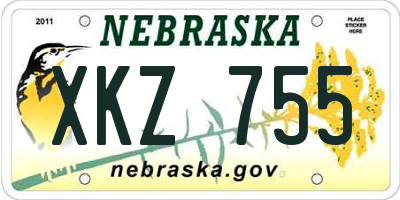 NE license plate XKZ755