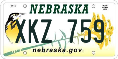 NE license plate XKZ759