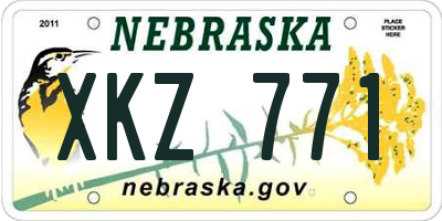 NE license plate XKZ771