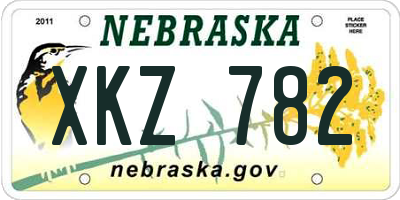 NE license plate XKZ782