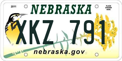 NE license plate XKZ791