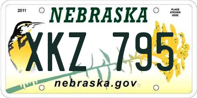 NE license plate XKZ795