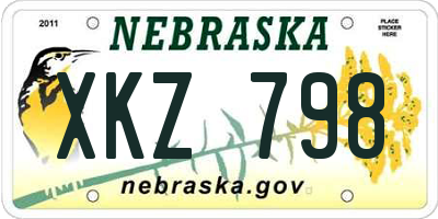 NE license plate XKZ798
