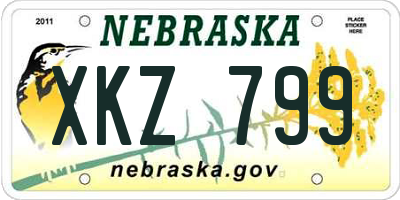 NE license plate XKZ799
