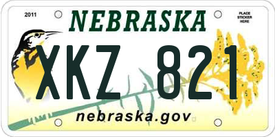 NE license plate XKZ821