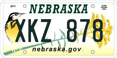 NE license plate XKZ878