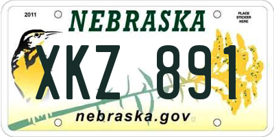 NE license plate XKZ891