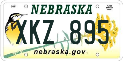 NE license plate XKZ895