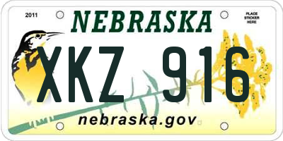 NE license plate XKZ916