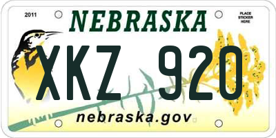 NE license plate XKZ920