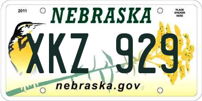 NE license plate XKZ929