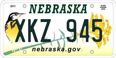 NE license plate XKZ945