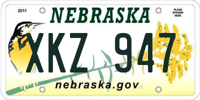 NE license plate XKZ947
