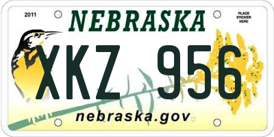 NE license plate XKZ956