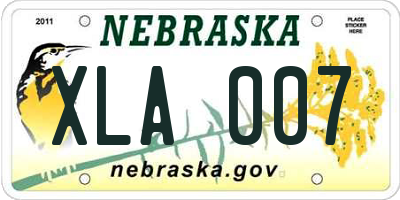 NE license plate XLA007