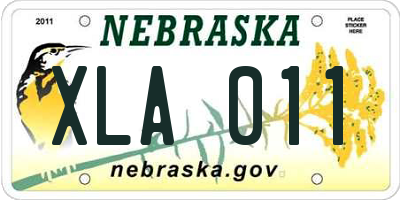 NE license plate XLA011