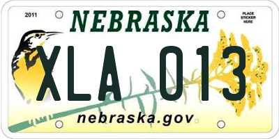 NE license plate XLA013