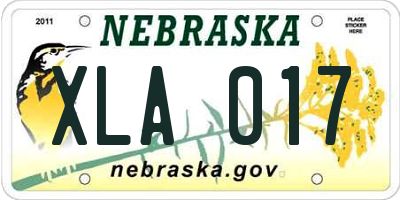 NE license plate XLA017