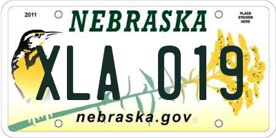 NE license plate XLA019