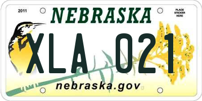NE license plate XLA021