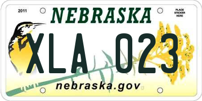 NE license plate XLA023