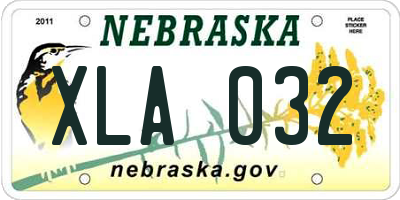NE license plate XLA032