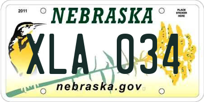 NE license plate XLA034