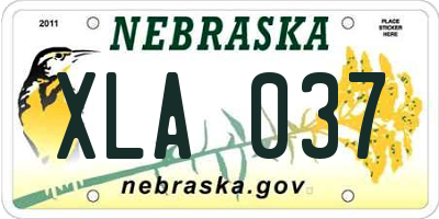 NE license plate XLA037