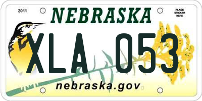 NE license plate XLA053