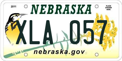 NE license plate XLA057