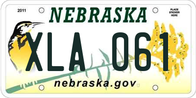 NE license plate XLA061