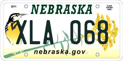 NE license plate XLA068