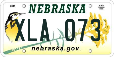 NE license plate XLA073