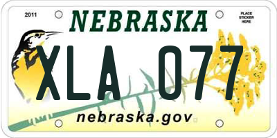 NE license plate XLA077