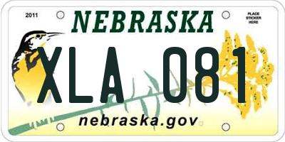 NE license plate XLA081