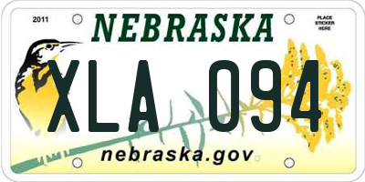 NE license plate XLA094