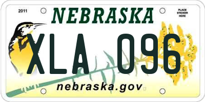 NE license plate XLA096
