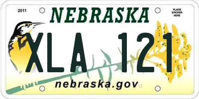 NE license plate XLA121