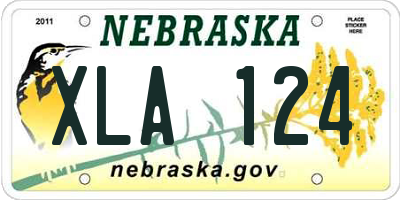 NE license plate XLA124