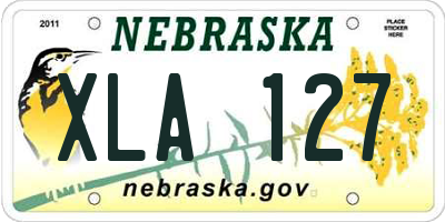 NE license plate XLA127