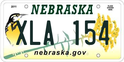 NE license plate XLA154