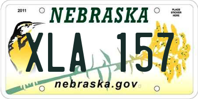 NE license plate XLA157