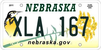NE license plate XLA167