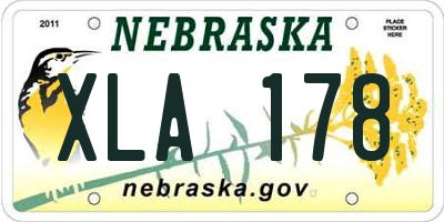 NE license plate XLA178