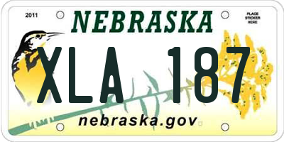 NE license plate XLA187