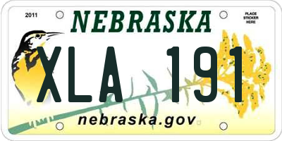 NE license plate XLA191