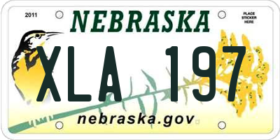 NE license plate XLA197
